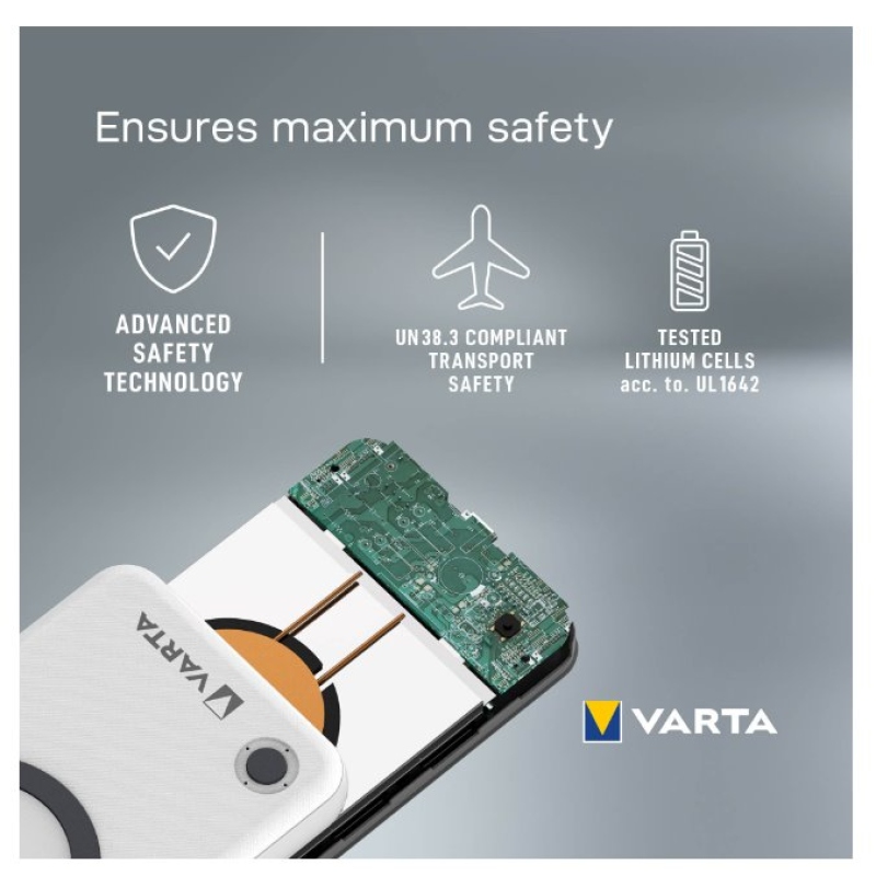 VARTA Portable Bezdrátová Powerbanka 20000mAh Silver