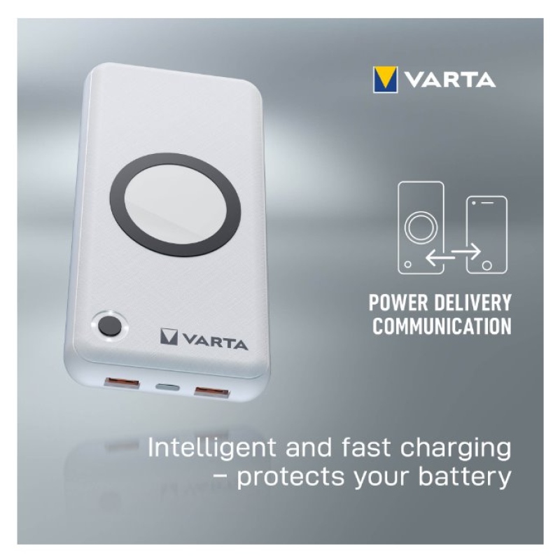 VARTA Portable Bezdrátová Powerbanka 20000mAh Silver
