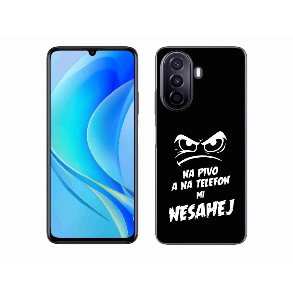Gelový kryt mmCase na Huawei Nova Y70 - pivní motiv 2 černé pozadí
