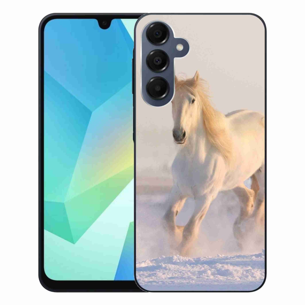 Gelový obal mmCase na Samsung Galaxy A16 4G/5G - kůň ve sněhu