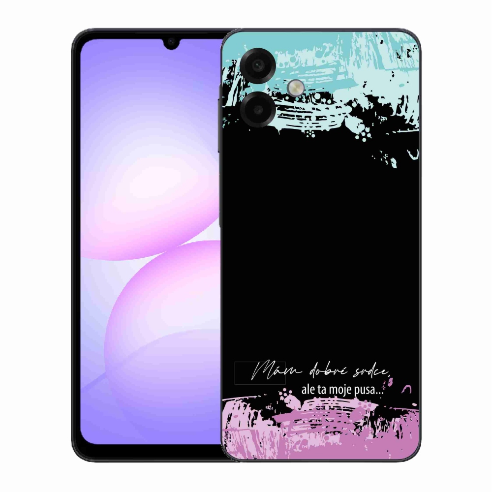 Gelový kryt mmCase na Samsung Galaxy A07 4G - vtipný text 3 černé pozadí