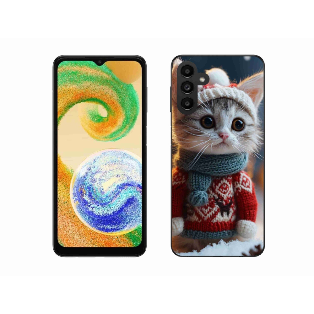 Gelový kryt mmCase na Samsung Galaxy A04s (164.7x76.7x9.1mm) - kotě ve svetru