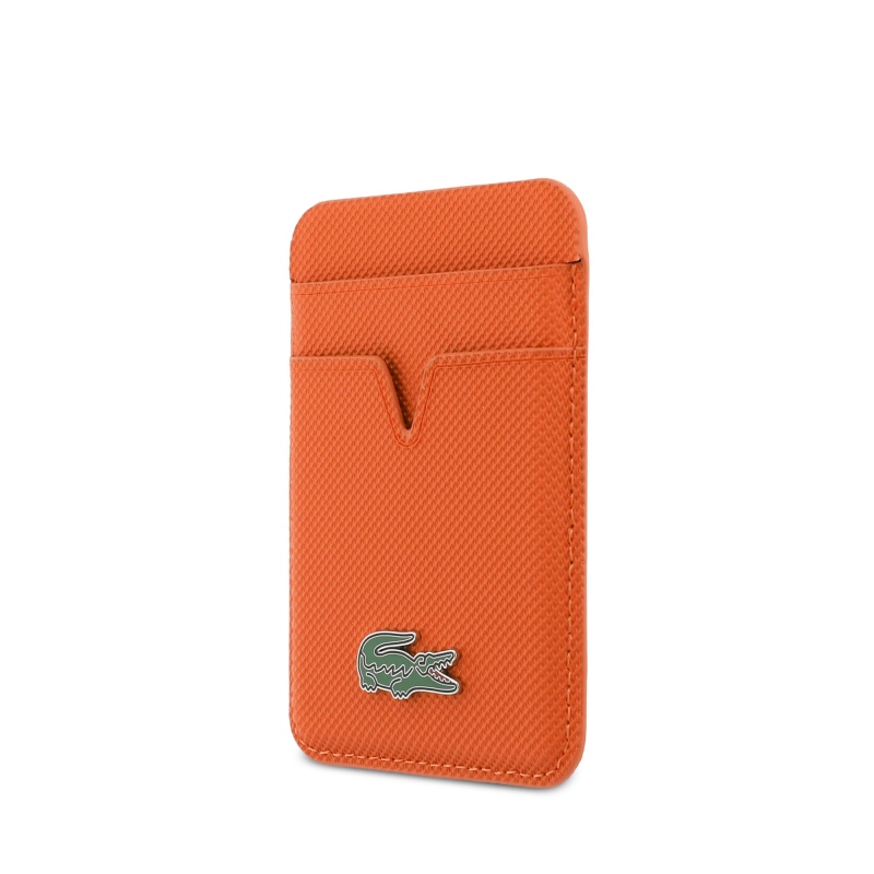 Lacoste PU Iconic Petit Pique MagSafe Peněženka Orange