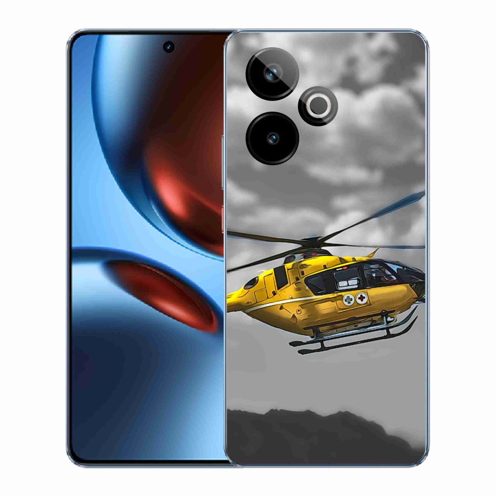 Gelový kryt mmCase na Realme GT 7 5G/GT 7T 5G - žlutá helikoptéra