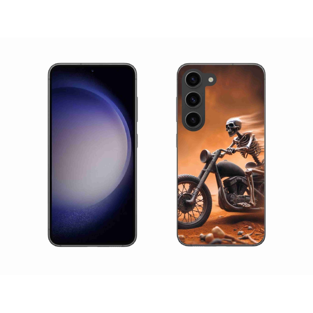 Gelový kryt mmCase na Samsung Galaxy S23 5G - kostra na motorce