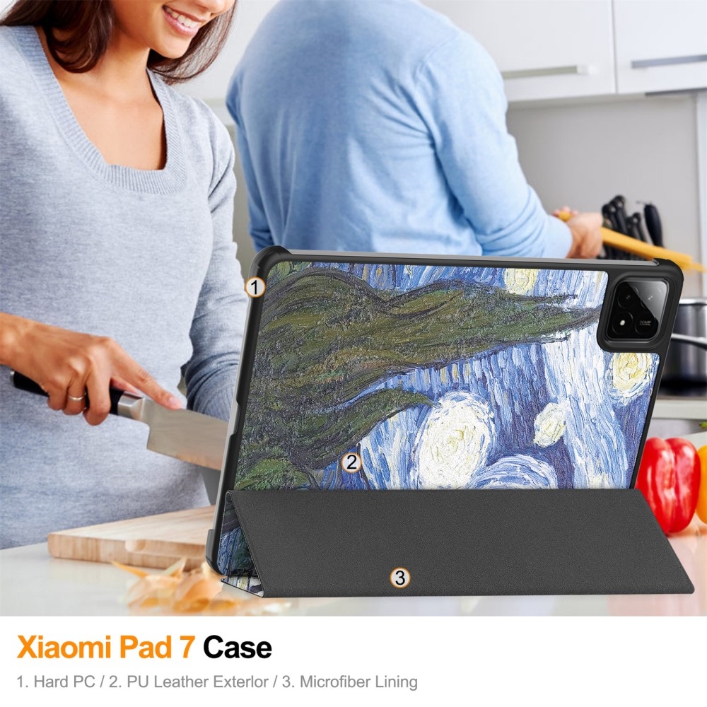 Patty chytré polohovací pouzdro na tablet Xiaomi Pad 7/7 Pro - olejomalba