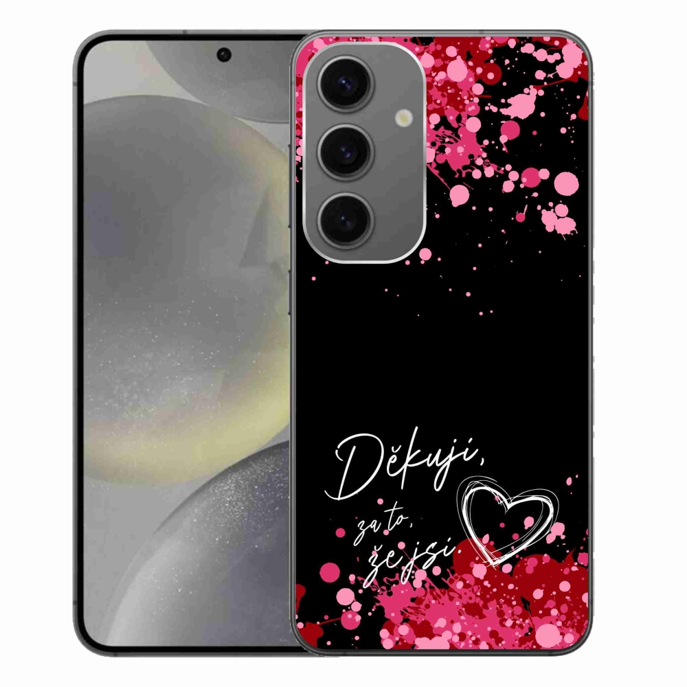 Gelový kryt mmCase na Samsung Galaxy S24+ - zamilovaný text 2 černé pozadí