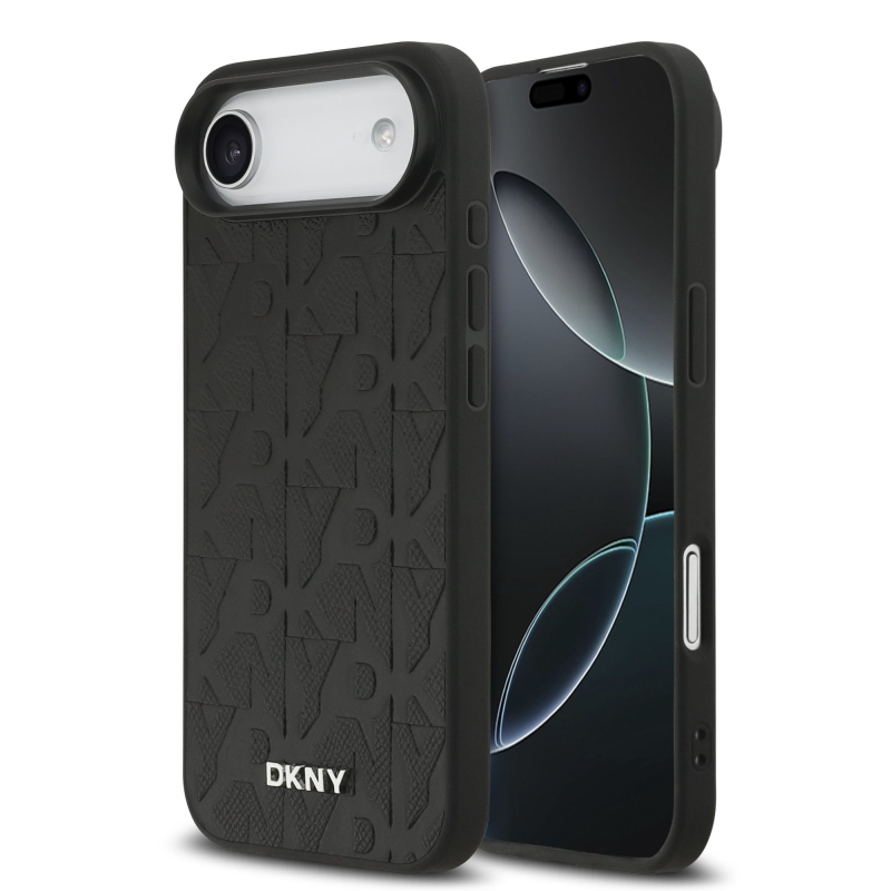 DKNY PU Leather Grid Pattern Magsafe Zadní Kryt pro iPhone Air Black
