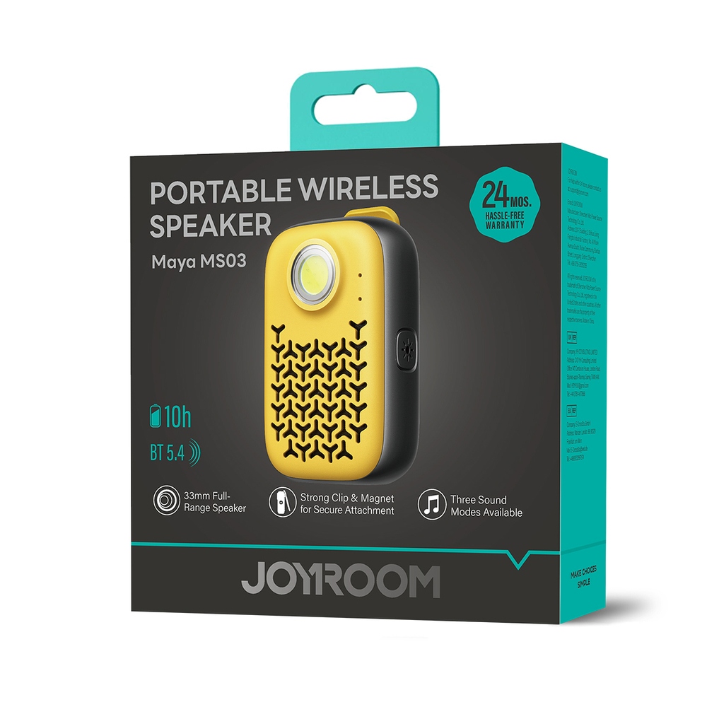 Joyroom Maya JR-MS03 přenosný Bluetooth reproduktor se svítilnou - žlutý
