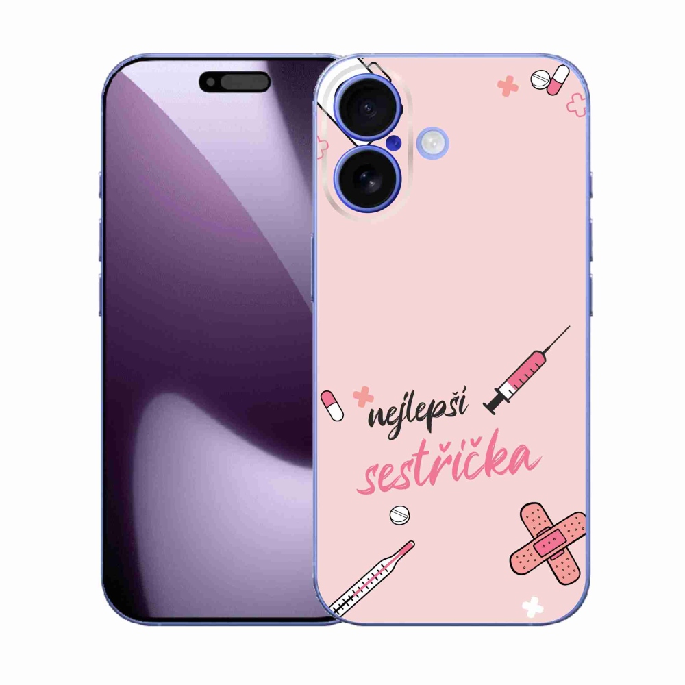 Gelový kryt mmCase na iPhone 17 - nejlepší sestřička růžové pozadí