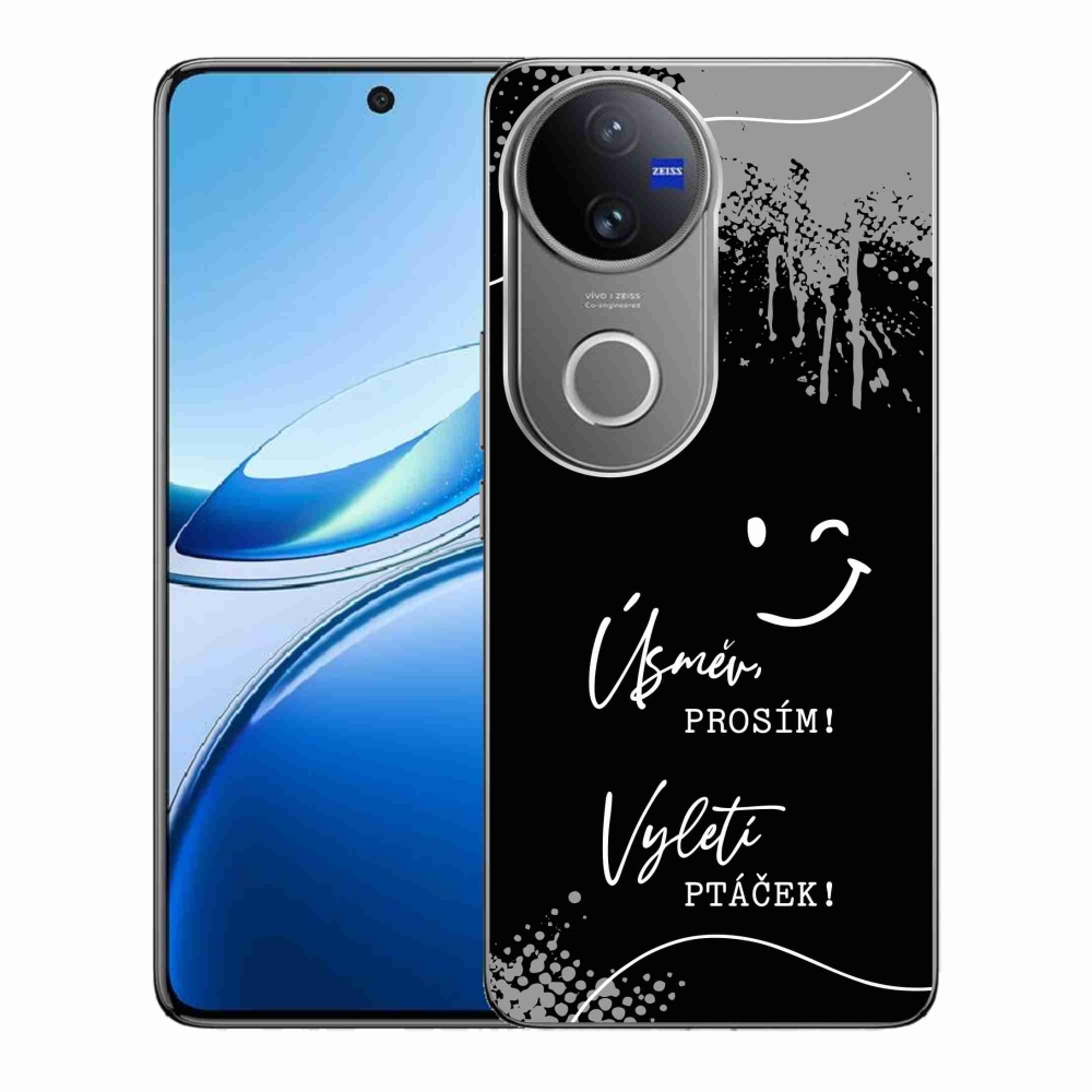 Gelový kryt mmCase na Vivo V50 5G - vtipný text 4 černé pozadí