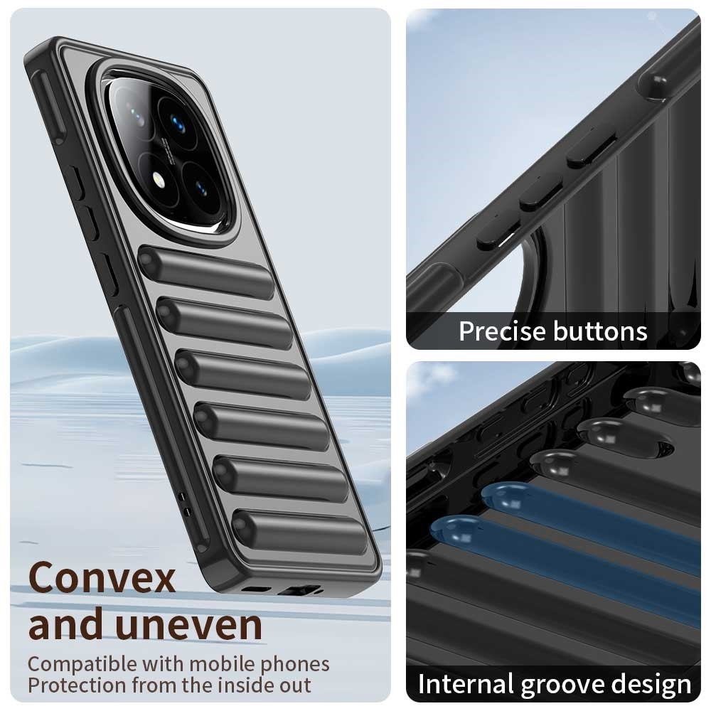 Stripe odolný kryt na Xiaomi Redmi Note 14 Pro+ 5G - černý