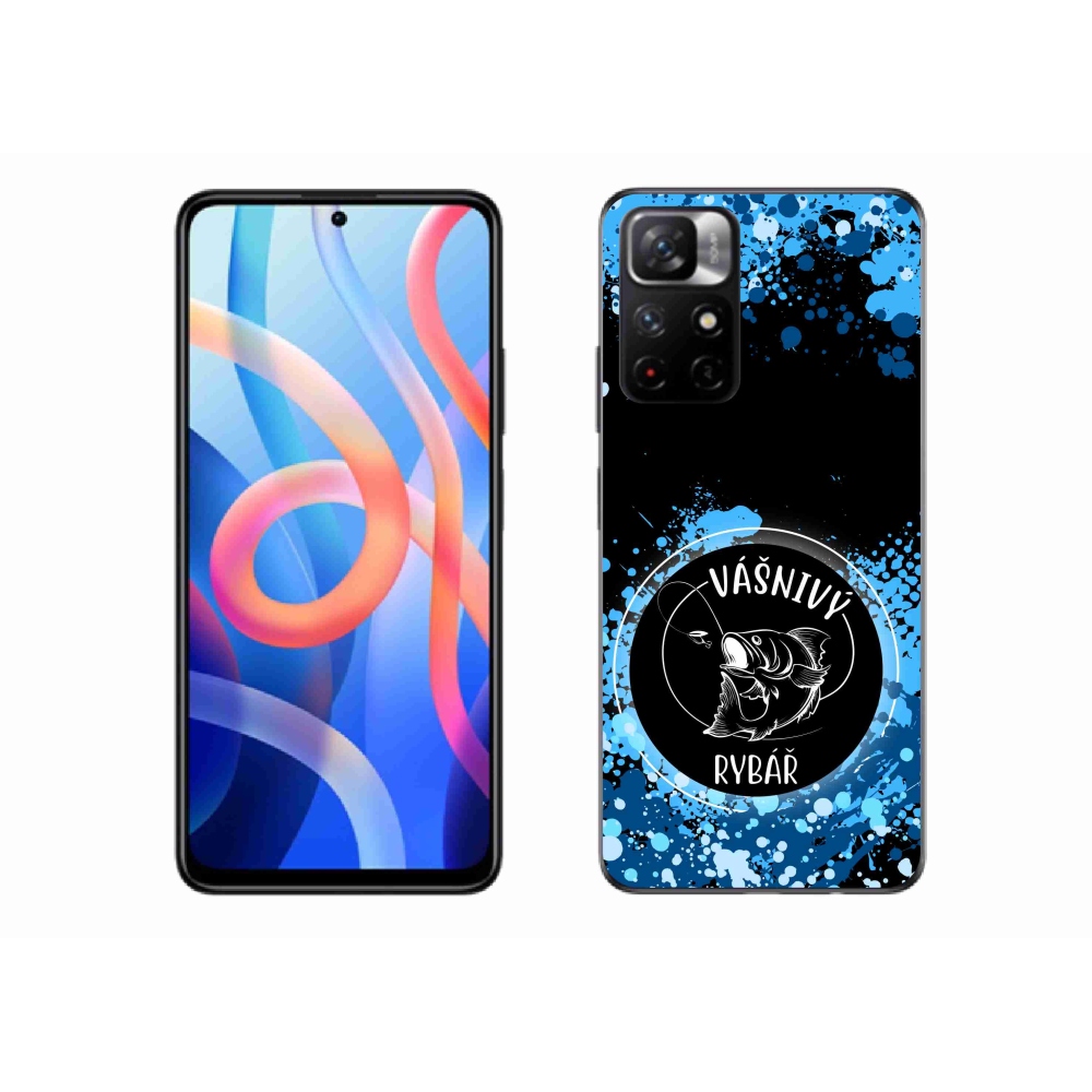 Gelový kryt mmCase na Xiaomi Redmi Note 11S 5G - vášnivý rybář černé pozadí