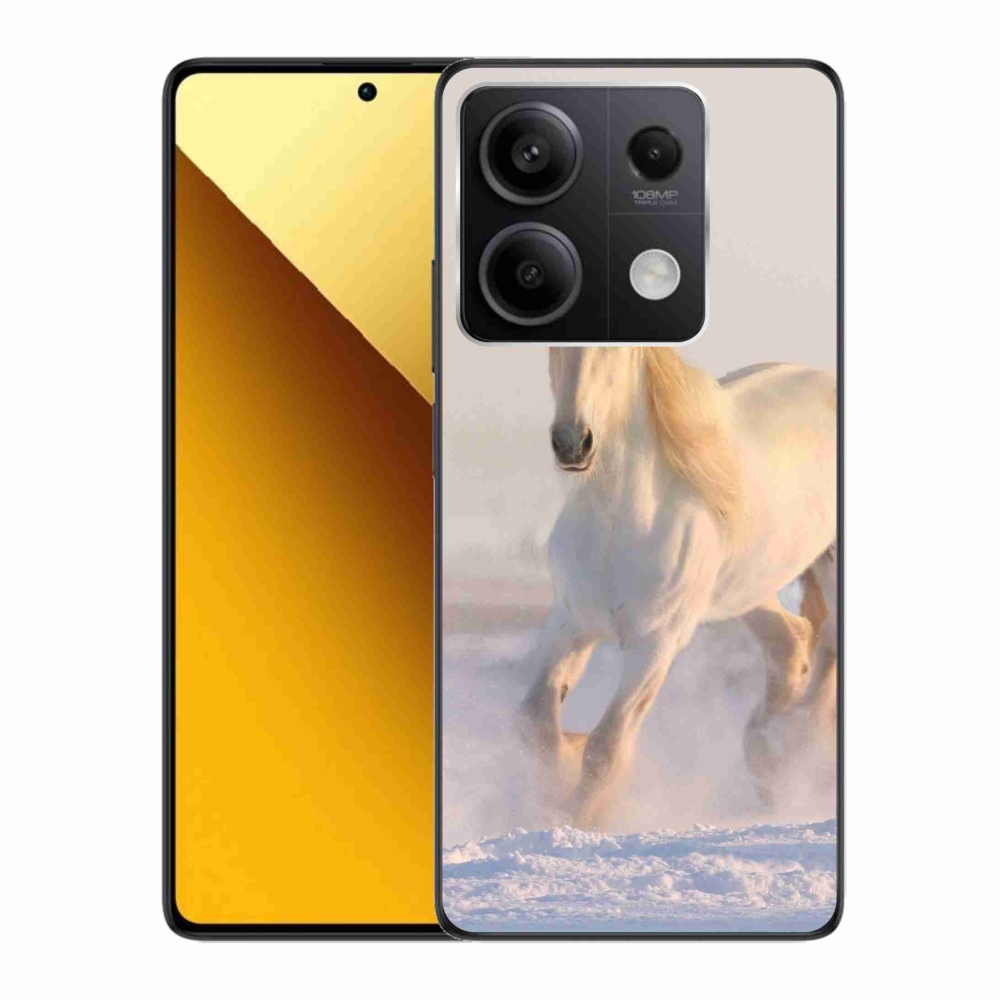 Gelový obal mmCase na Xiaomi Redmi Note 13 5G - kůň ve sněhu