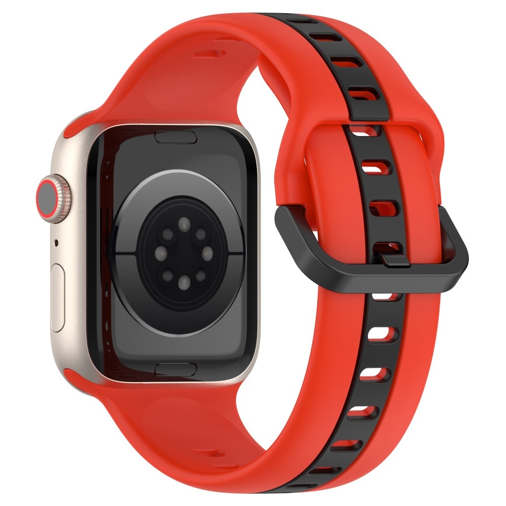 Strap silikonový řemínek na Apple Watch Ultra/Ultra 2 49mm/SE/SE 2022/2023 44mm/9/8/7 45mm/6/5/4 44mm/3/2/1 42 mm - červený/černý