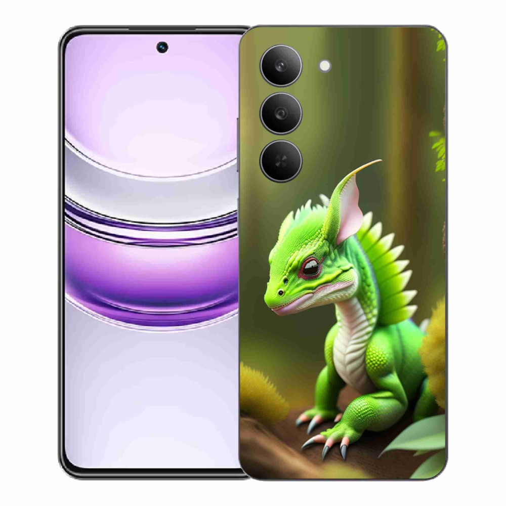 Gelový kryt mmCase na Realme 14x 5G - zelený dráček