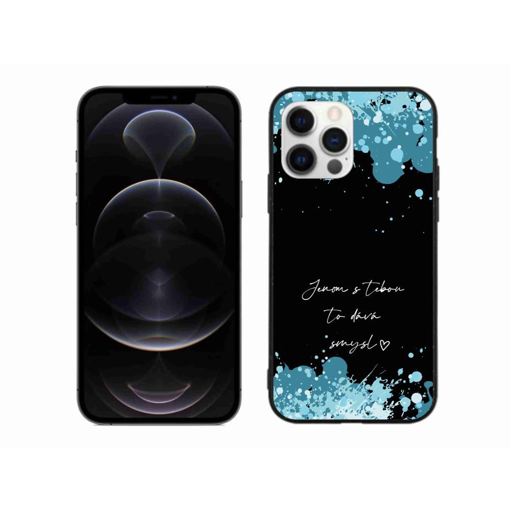 Gelový kryt mmCase na iPhone 12 Pro Max - zamilovaný text černé pozadí