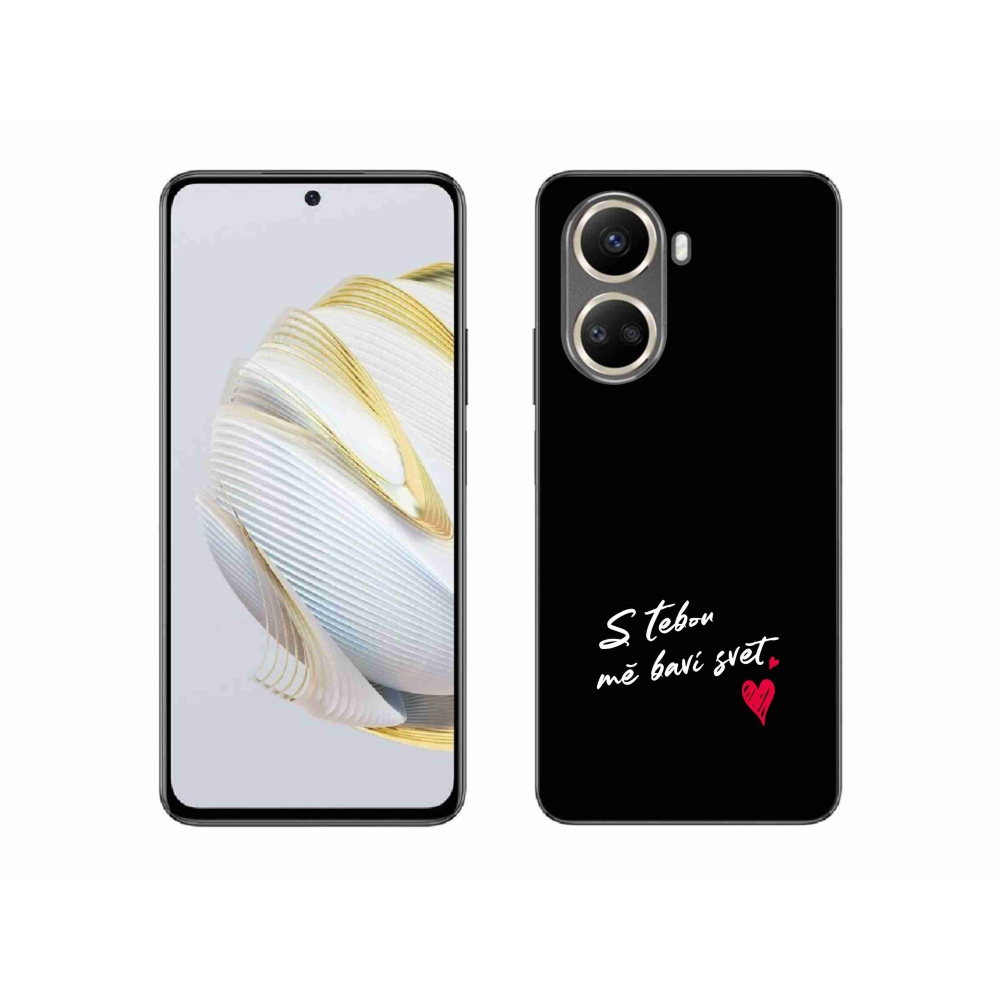 Gelový kryt mmCase na Huawei Nova 10 SE - zamilovaný text 1 černé pozadí