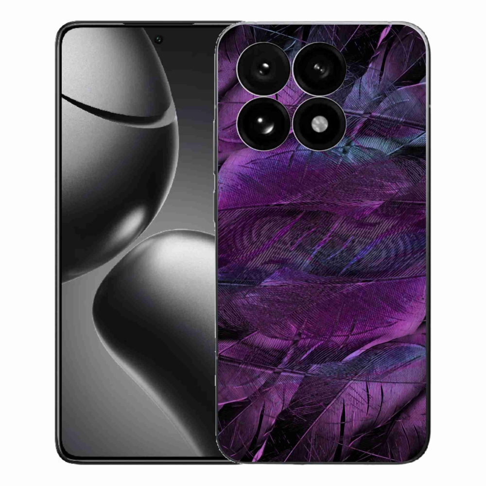 Gelový kryt mmCase na Xiaomi 15T - fialová pírka