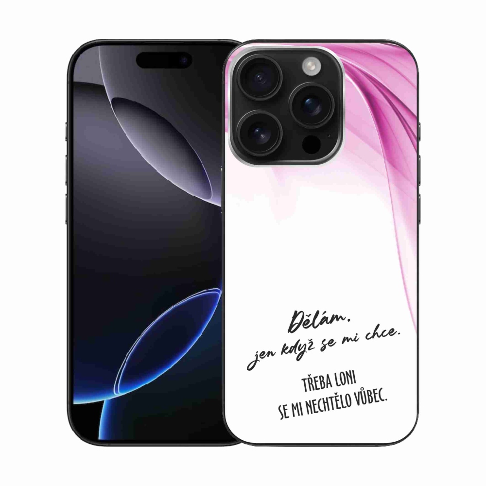 Gelový kryt mmCase na iPhone 16 Pro - vtipný text 12 bílé pozadí