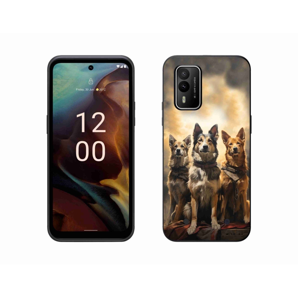 Gelový kryt mmCase na Nokia XR21 - tři psi