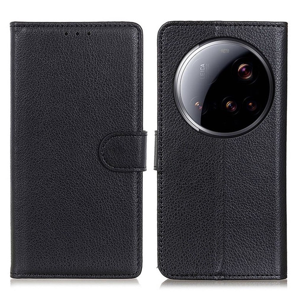 Litchie knížkové pouzdro pro Xiaomi 15 Ultra - černé