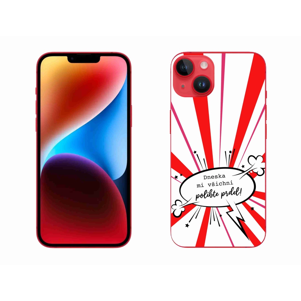 Gelový kryt mmCase na iPhone 14 Plus - vtipný text 15 bílé pozadí