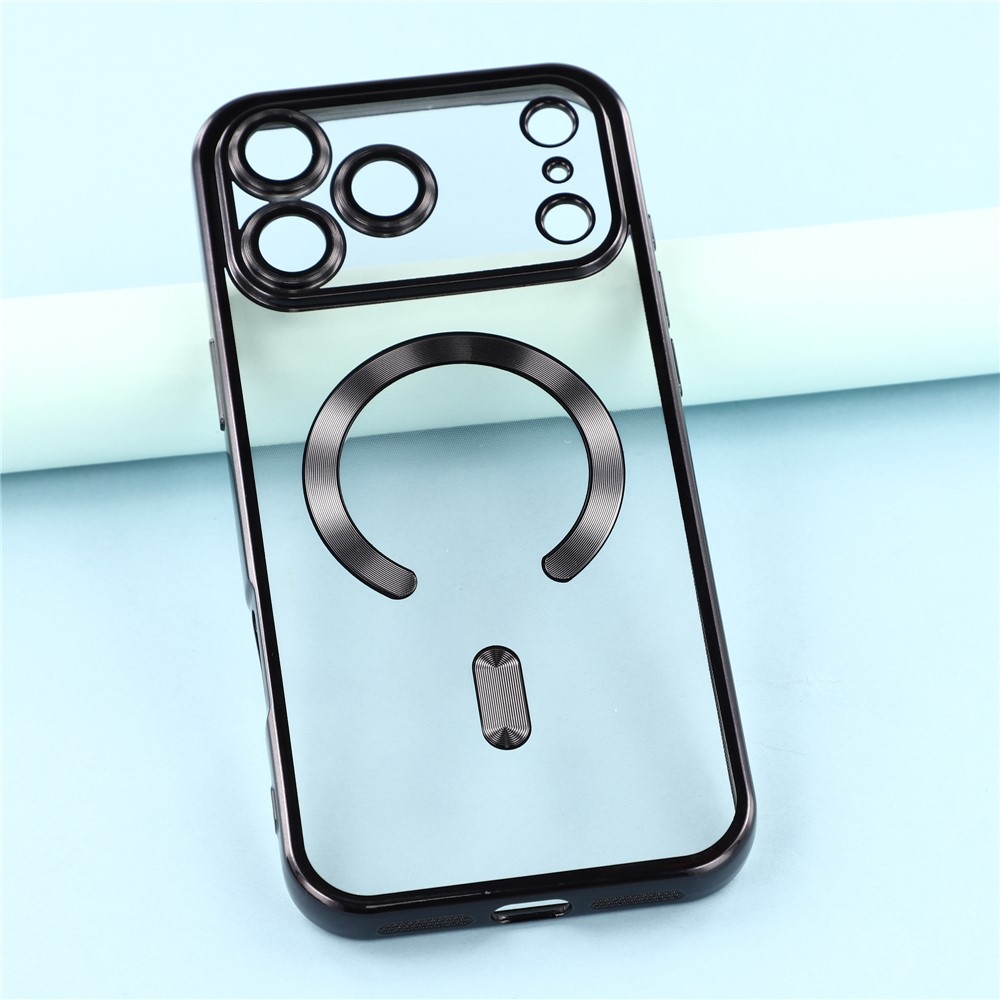 Veins gelový obal s ochranným sklem fotoaparátu na iPhone 18 Pro Max/17 Pro Max - černý