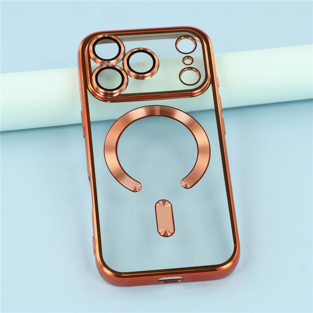 Veins gelový obal s ochranným sklem fotoaparátu na iPhone 18 Pro Max/17 Pro Max - oranžový