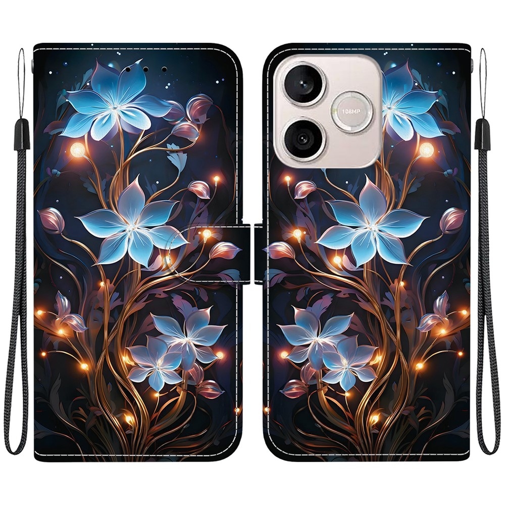 Versatile knížkové pouzdro na Honor 600 Lite 5G - modré květy