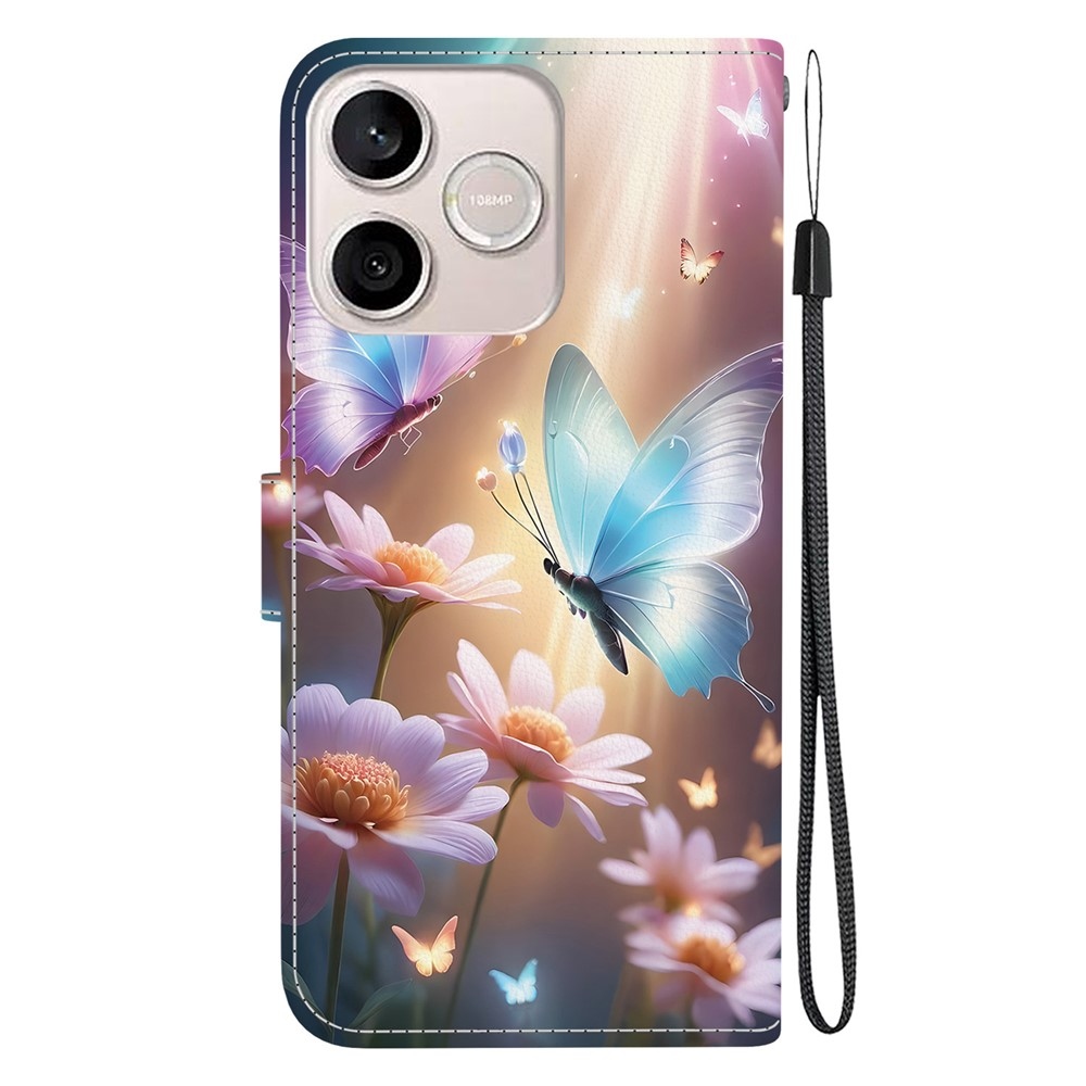 Versatile knížkové pouzdro na Honor 600 Lite 5G - motýli a kopretiny