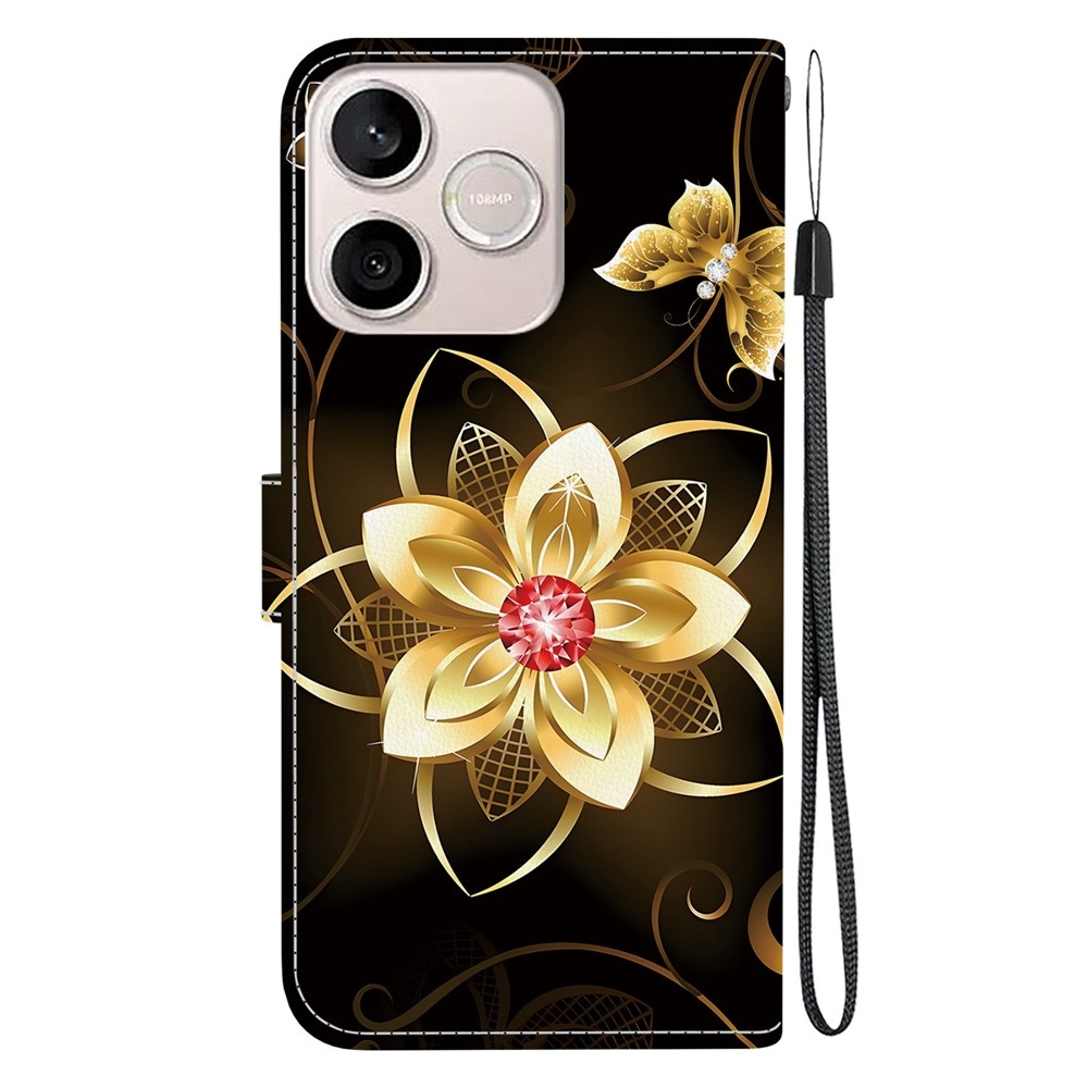 Versatile knížkové pouzdro na Honor 600 Lite 5G - zlatý květ