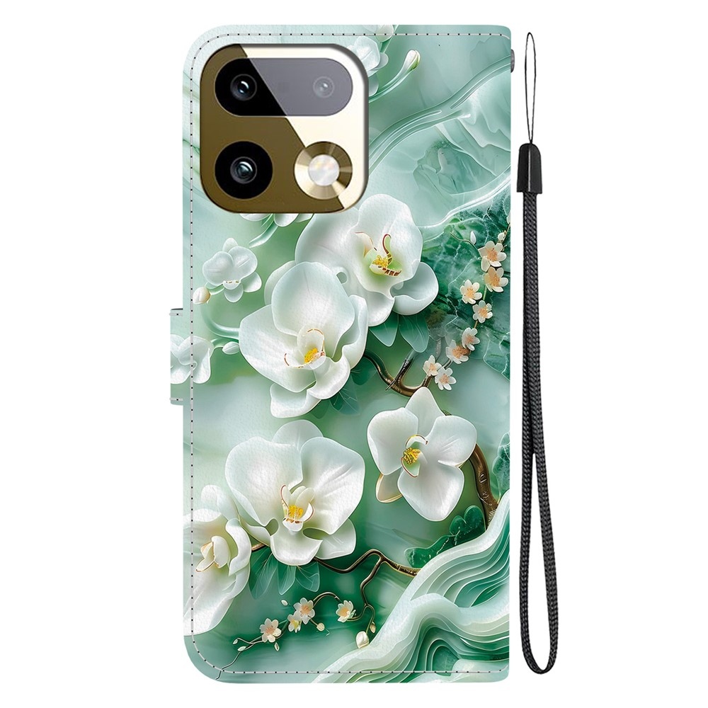Versatile knížkové pouzdro na Realme 16 Pro+ 5G - bílé květy