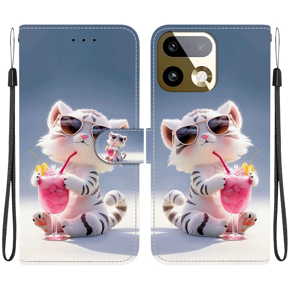Versatile knížkové pouzdro na Realme 16 Pro+ 5G - bílý tygřík