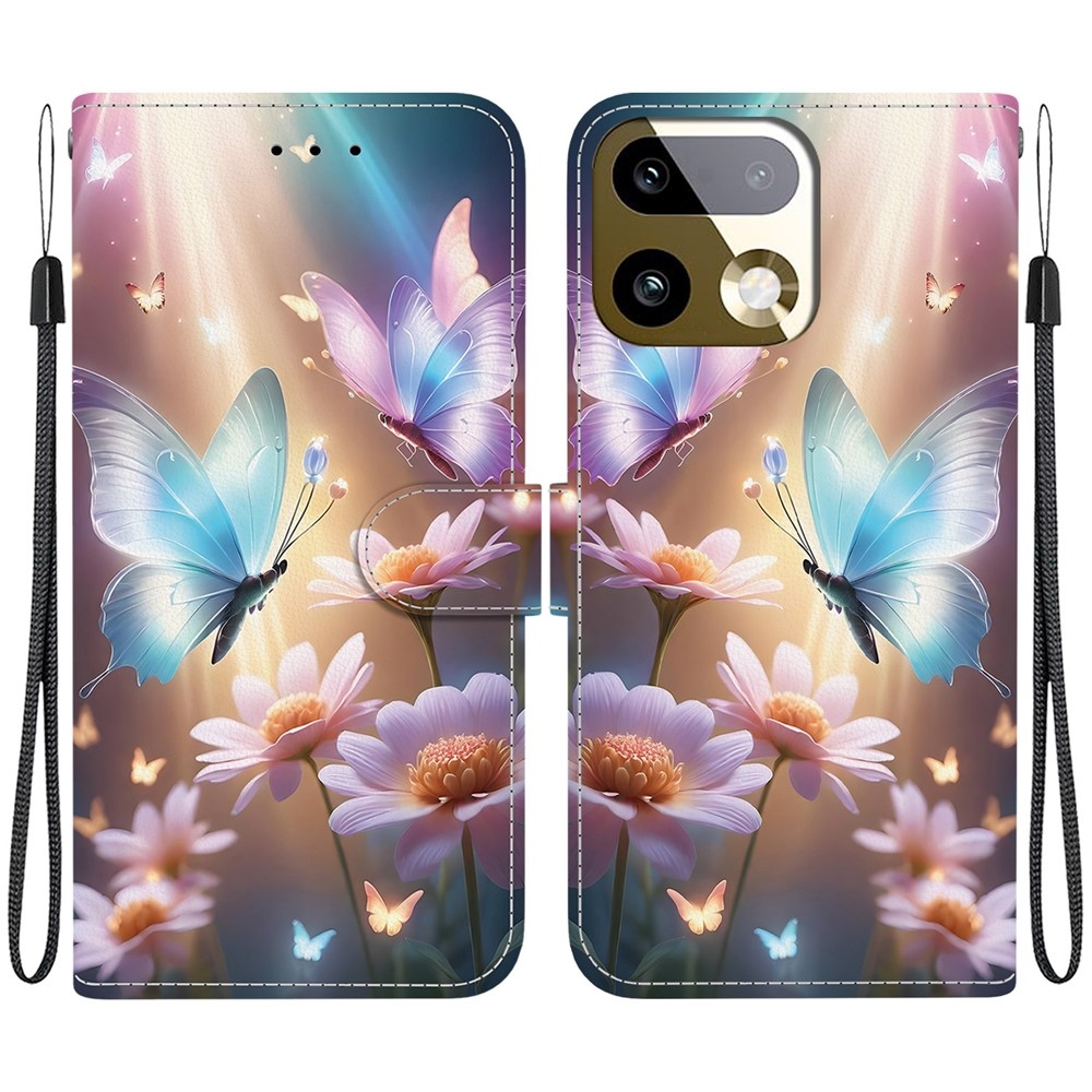 Versatile knížkové pouzdro na Realme 16 Pro+ 5G - motýli a kopretiny