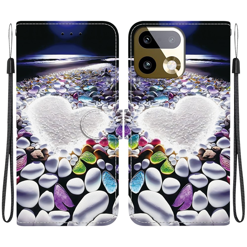 Versatile knížkové pouzdro na Realme 16 Pro+ 5G - srdce a kamínky