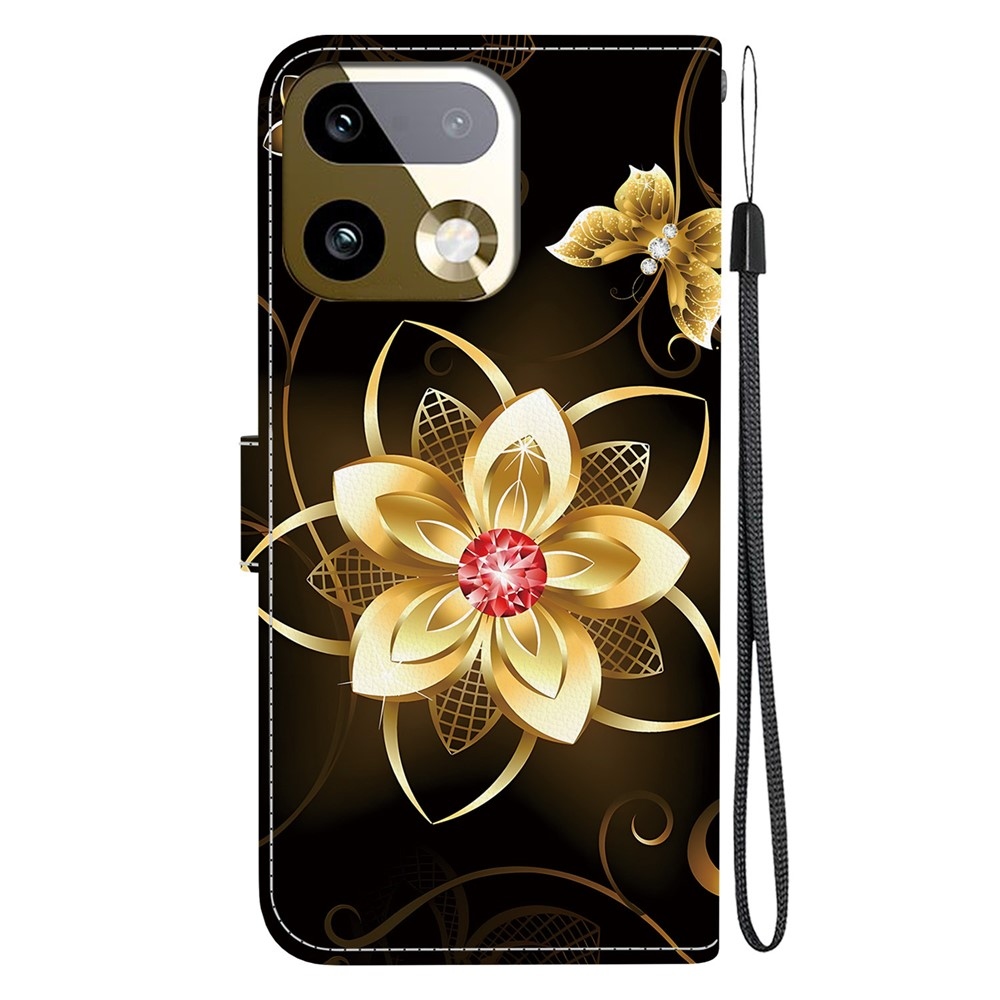 Versatile knížkové pouzdro na Realme 16 Pro+ 5G - zlatý květ