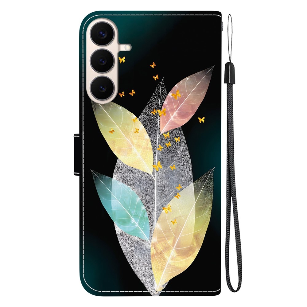 Versatile knížkové pouzdro na Samsung Galaxy S26 FE - barevné listy