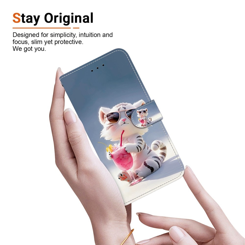 Versatile knížkové pouzdro na Samsung Galaxy S26 FE - bílý tygřík