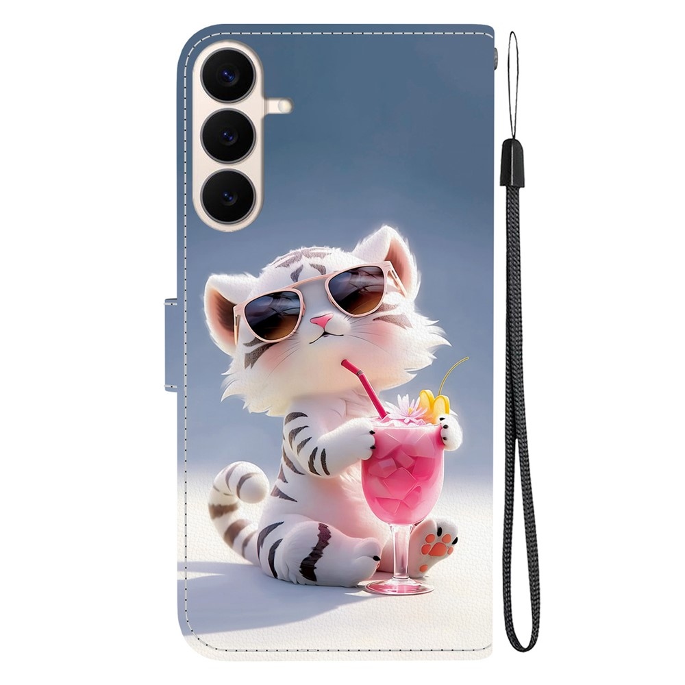 Versatile knížkové pouzdro na Samsung Galaxy S26 FE - bílý tygřík