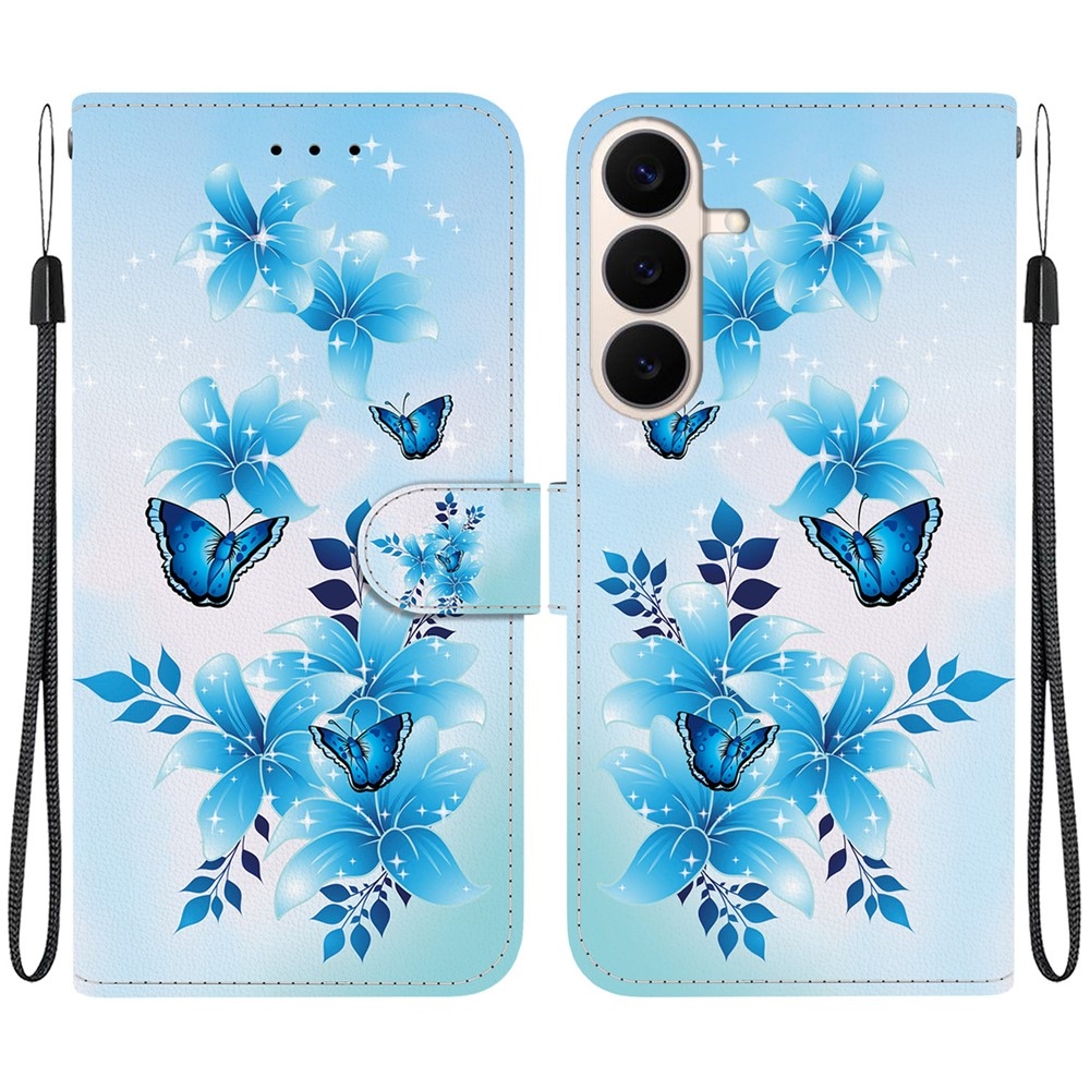 Versatile knížkové pouzdro na Samsung Galaxy S26 FE - modří motýli