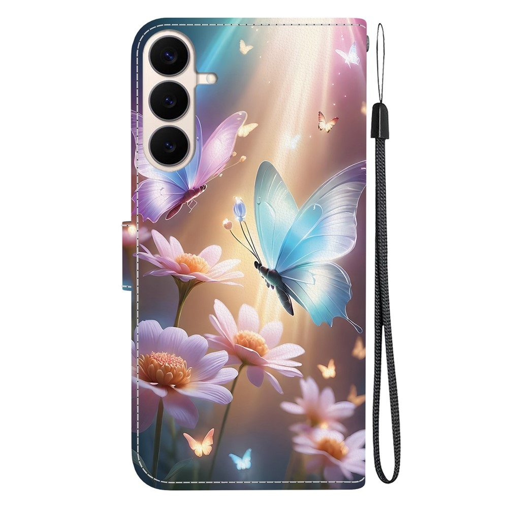 Versatile knížkové pouzdro na Samsung Galaxy S26 FE - motýli a kopretiny