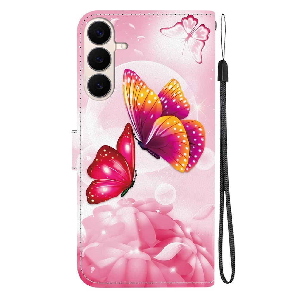 Versatile knížkové pouzdro na Samsung Galaxy S26 FE - růžoví motýli