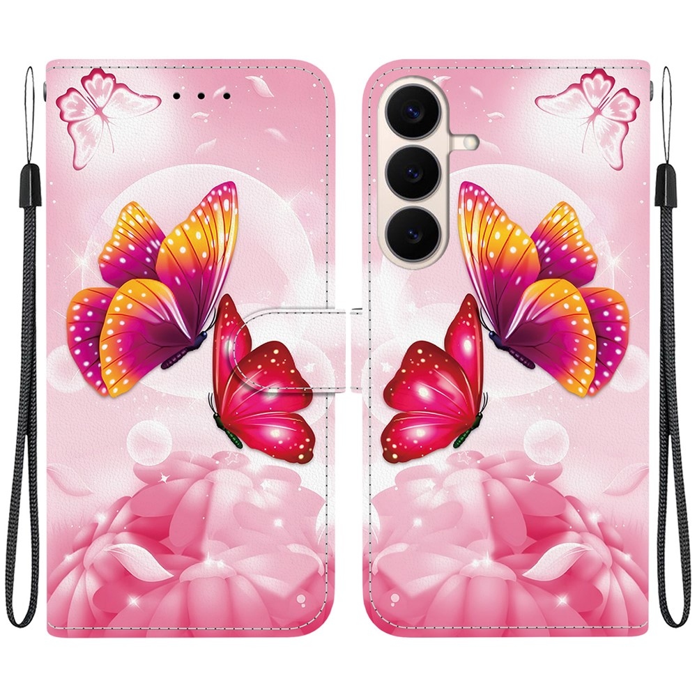 Versatile knížkové pouzdro na Samsung Galaxy S26 FE - růžoví motýli