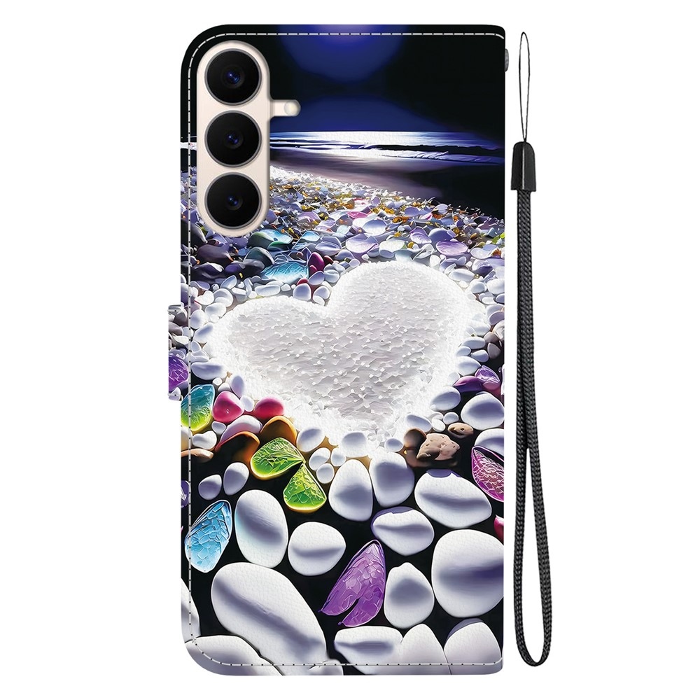 Versatile knížkové pouzdro na Samsung Galaxy S26 FE - srdce a kamínky