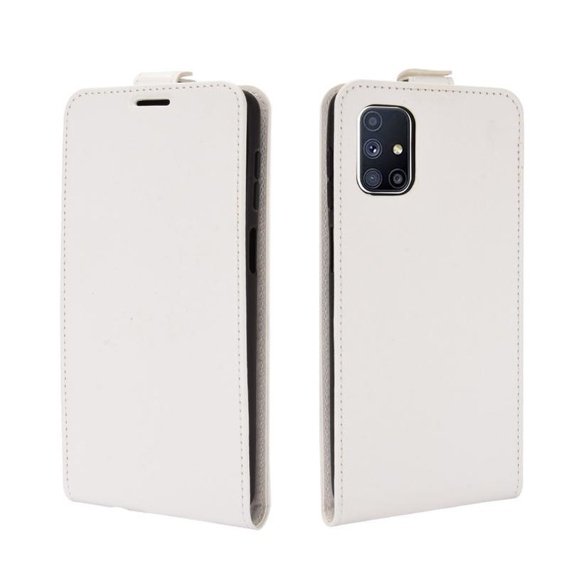 Vertical flipové PU kožené pouzdro pro mobil na mobil Samsung Galaxy M51 - bílé