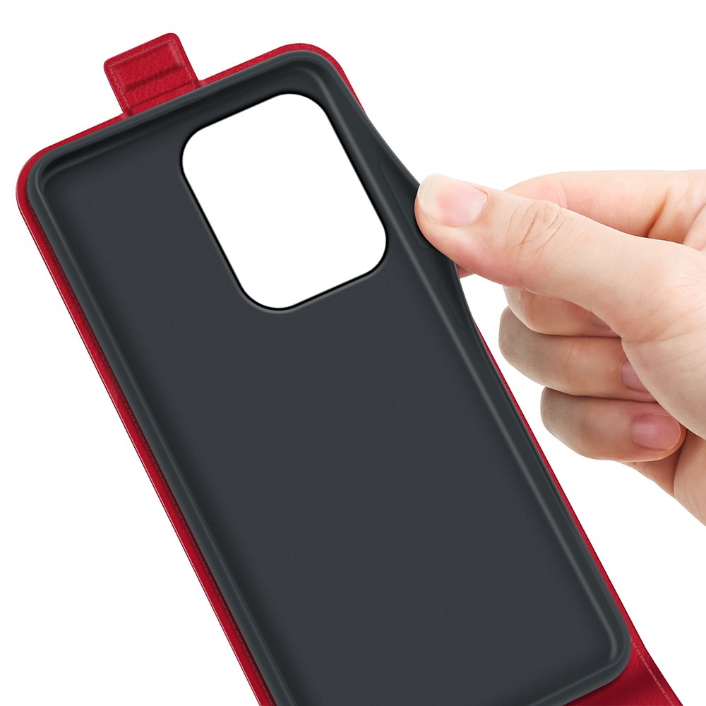 Vertical knížkové pouzdro na Xiaomi Redmi 17 4G/5G - červené