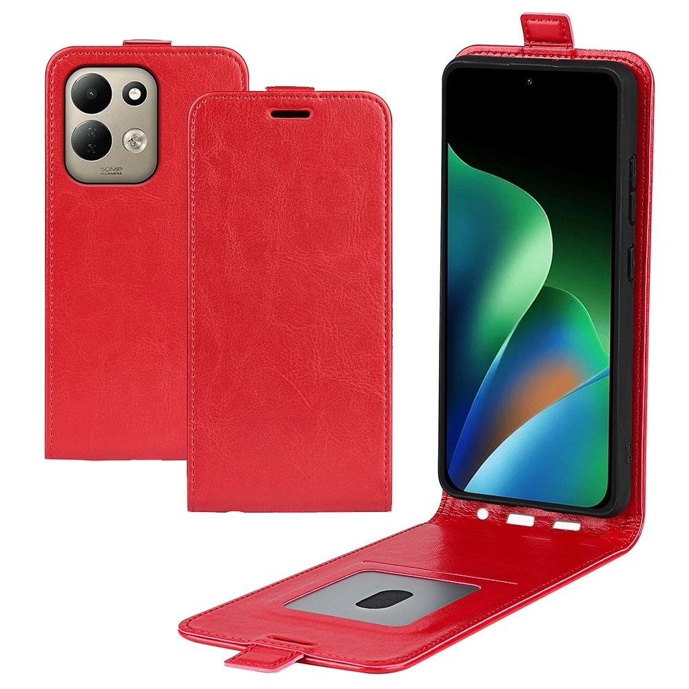 Vertical knížkové pouzdro na Xiaomi Redmi 17 4G/5G - červené