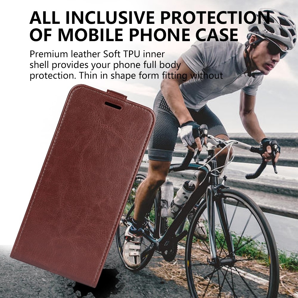 Vertical knížkové pouzdro na Xiaomi Redmi 17 4G/5G - hnědé