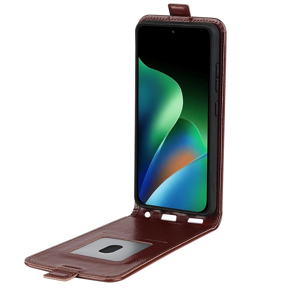 Vertical knížkové pouzdro na Xiaomi Redmi 17 4G/5G - hnědé